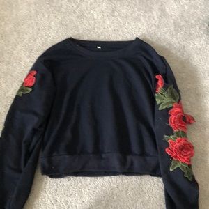 cropped crew neck